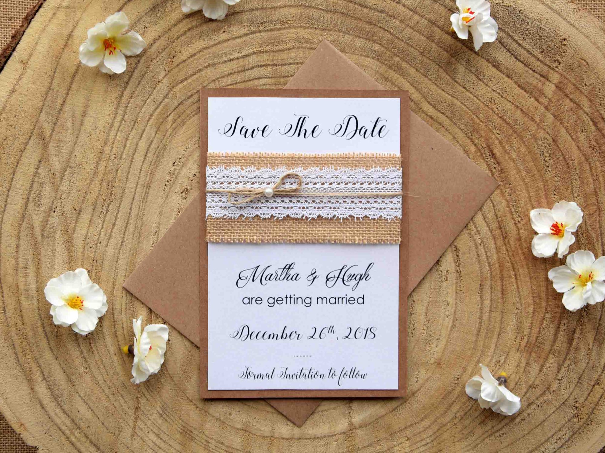 Lace Save The Date Wedding Cards