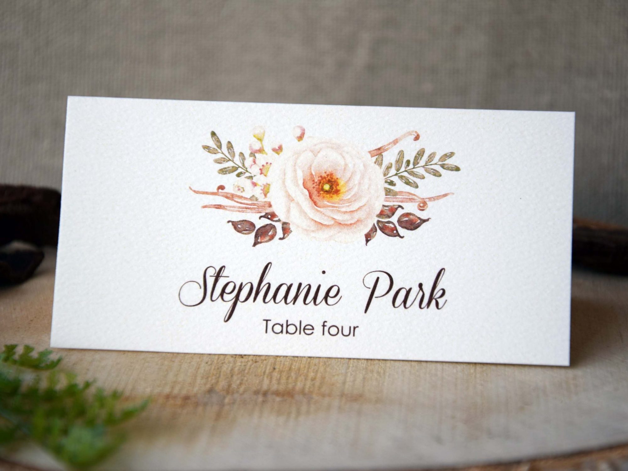 Fall Watercolor Simple Wedding Place Cards