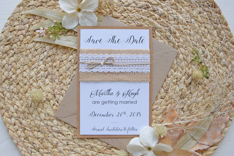 Lace Save The Date Wedding Cards