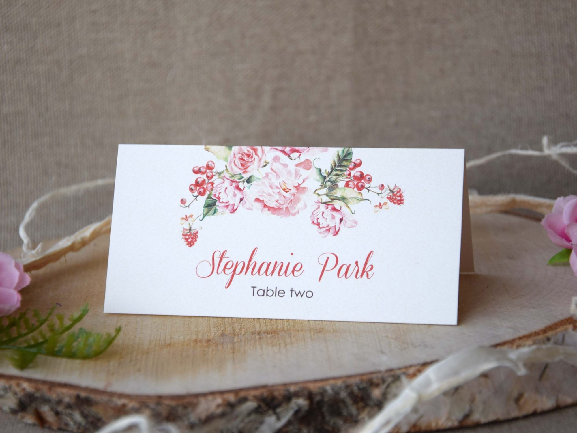 Colorful Watercolor Simple Wedding Place Cards
