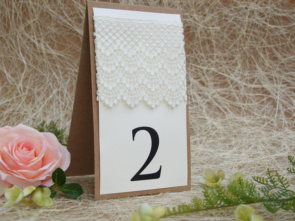 Large Lace Wedding Table Numbers