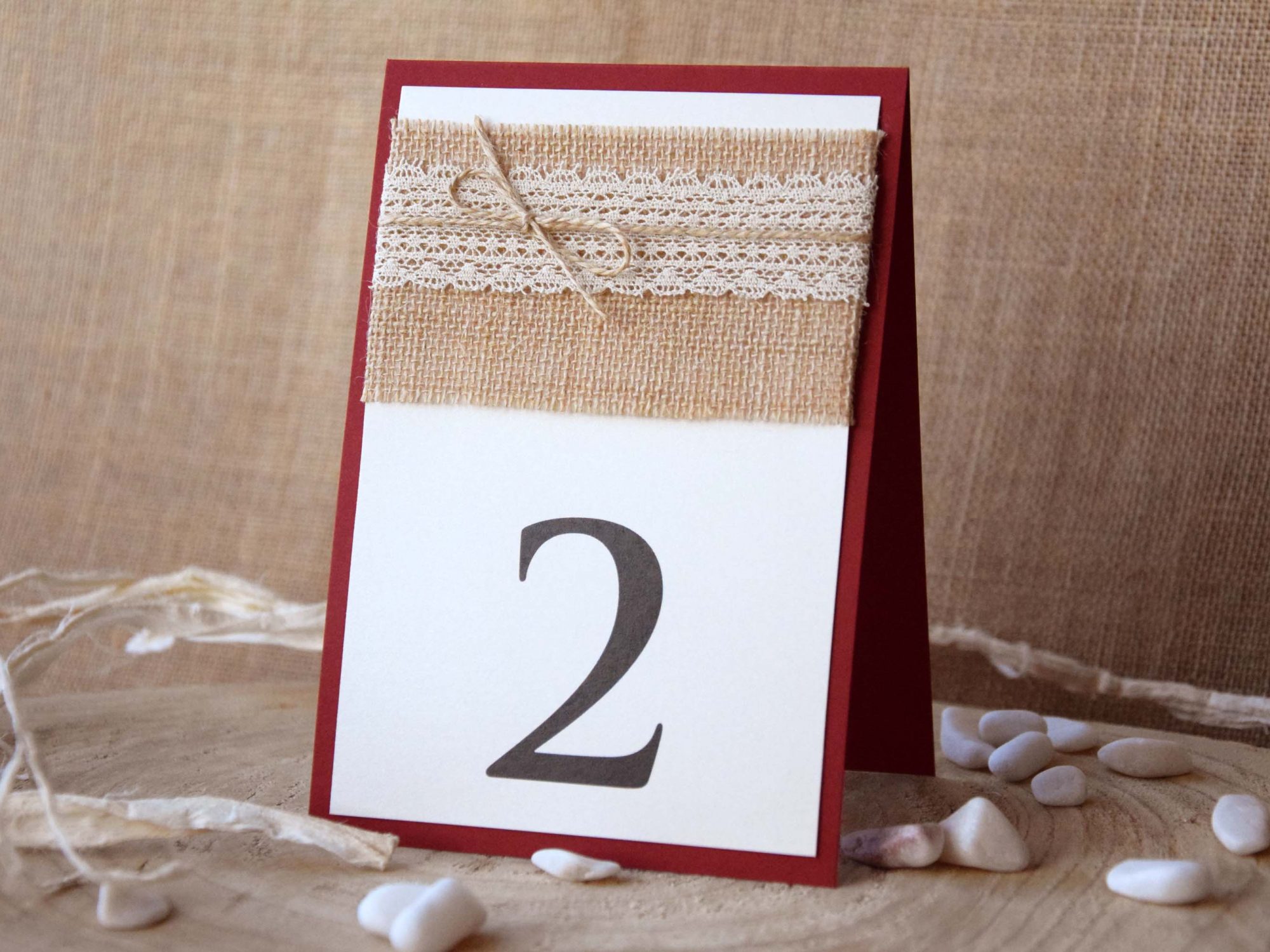 Burgundy Lace Table Numbers