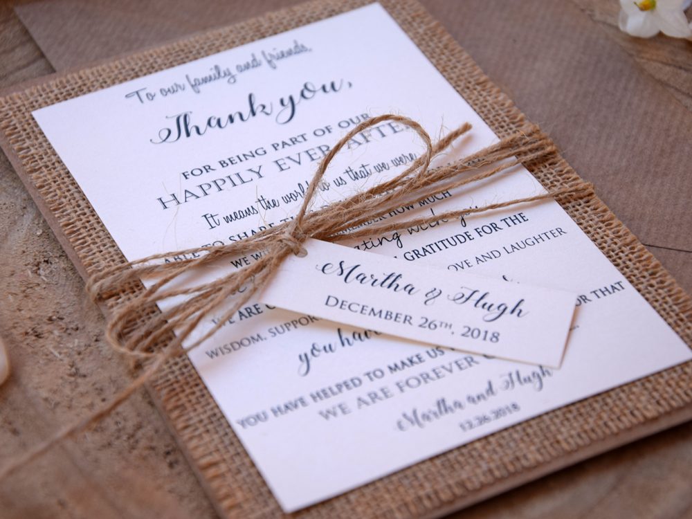 Burlap Personalized Thank You Cards