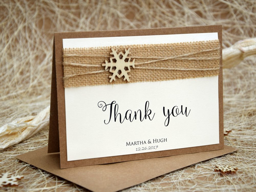 Snowflake Winter Thank You Cards