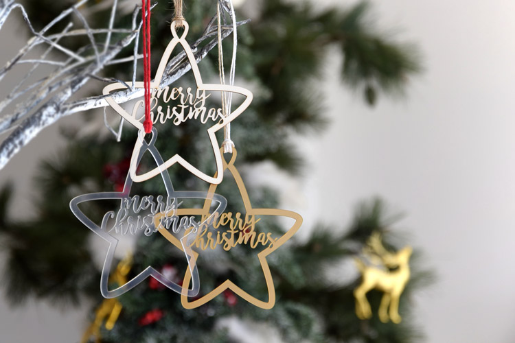 Merry Christmas Star Ornaments