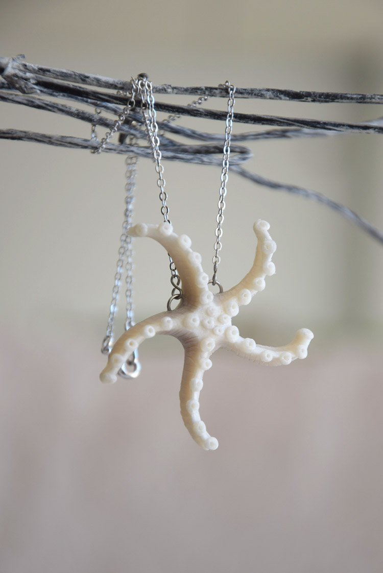 Pearl Starfish Pendant Bridal Necklace
