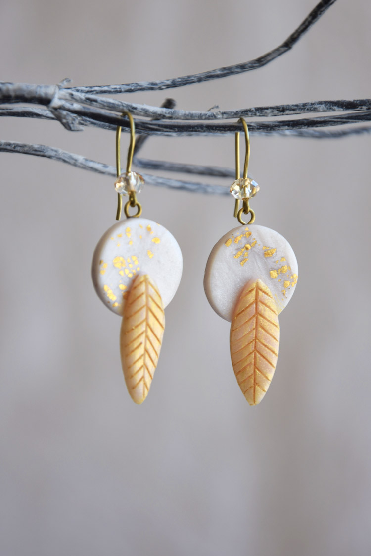 Dainty Dangle Golden Leaf Earrings