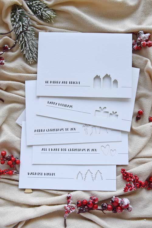 Minimalist And Laser-cut Holiday Cards