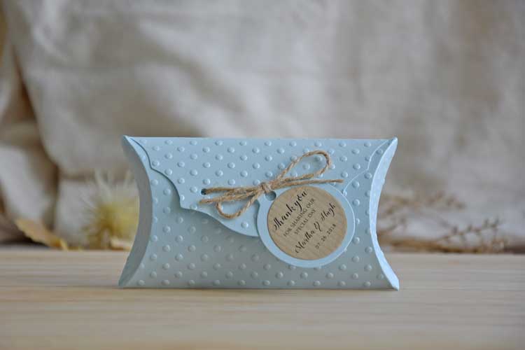 Blue Baby Shower Favor Pillow Boxes